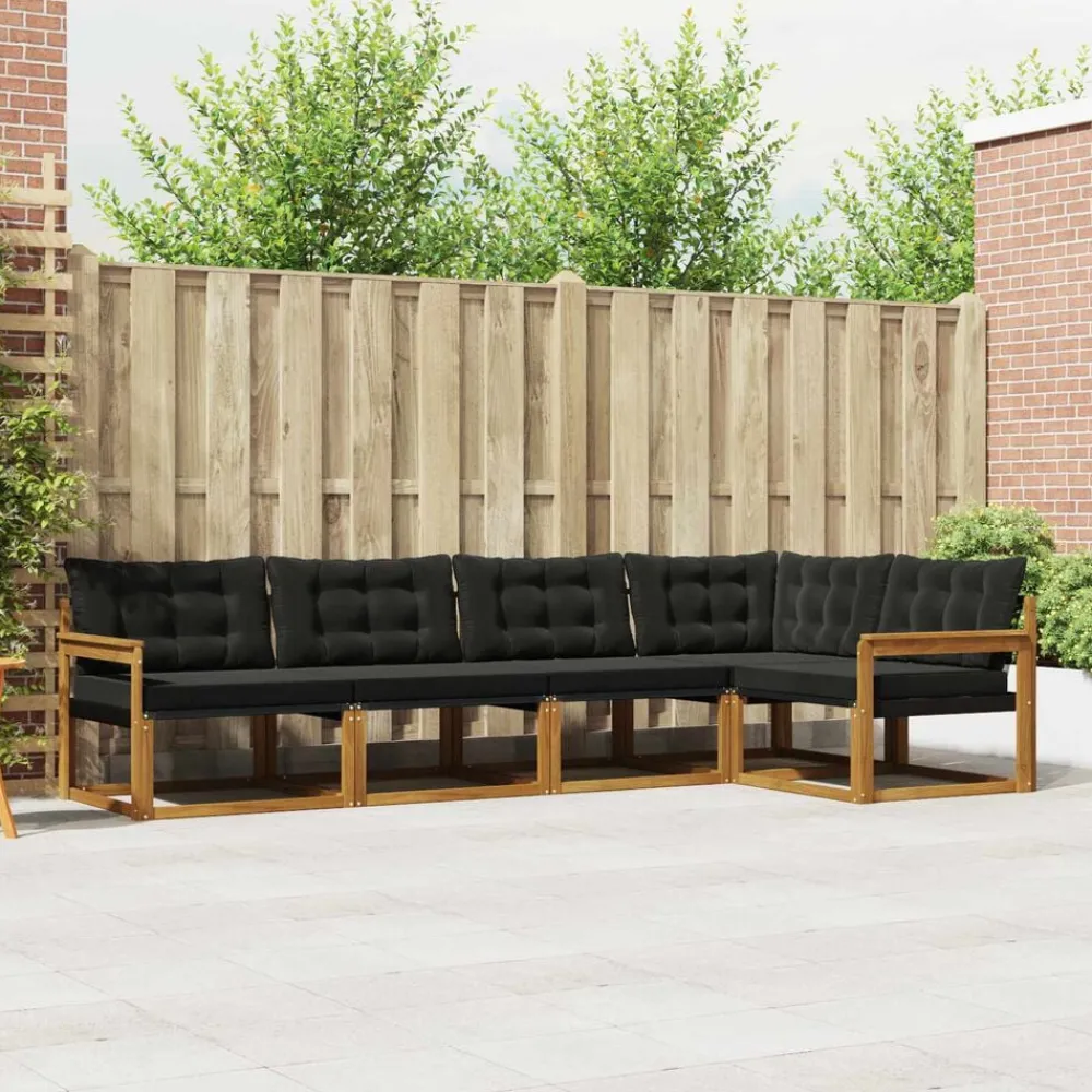 vidaXL Conjuntos De Muebles-Conjunto de sofás de exterior con cojín 5 pcs