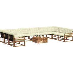 vidaXL Conjuntos De Muebles-Conjunto de sofás de exterior con cojín 11 pcs