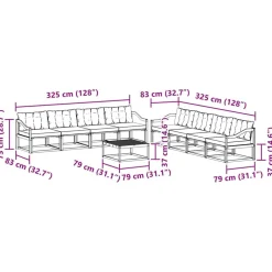 vidaXL Conjuntos De Muebles-Conjunto de sofás de exterior con cojín 9 pcs
