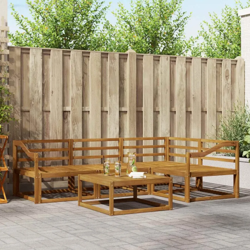 vidaXL Conjuntos De Muebles-Conjunto de sofás de exterior 5 pcs