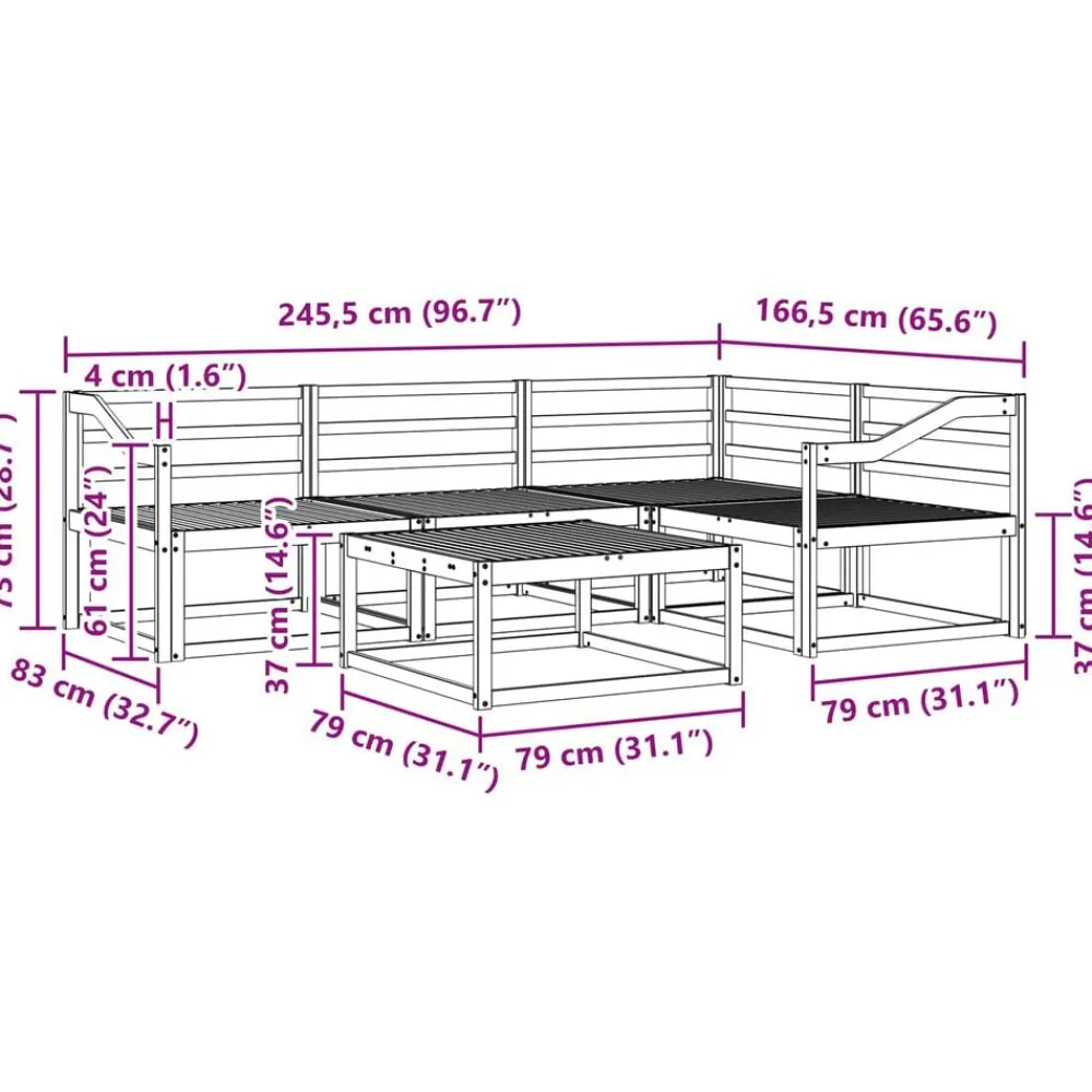 vidaXL Conjuntos De Muebles-Conjunto de sofás de exterior 5 pcs
