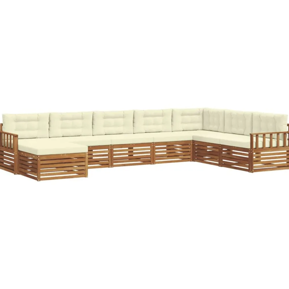 vidaXL Conjuntos De Muebles-Conjunto de sofás de exterior con cojín 8 pcs