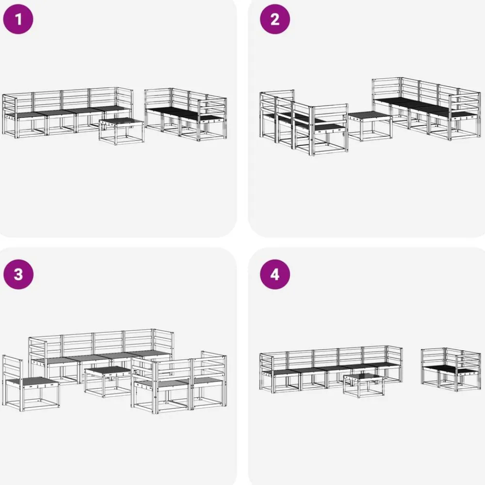 vidaXL Conjuntos De Muebles-Conjunto de sofás de exterior con cojín 8 pcs Natural y Crema
