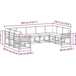 vidaXL Conjuntos De Muebles-Conjunto de sofás de exterior con cojín 9 pcs