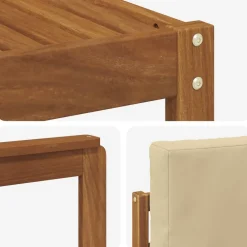 vidaXL Conjunto de sofás de exterior con cojín 6 pcs Natural y beige Sale