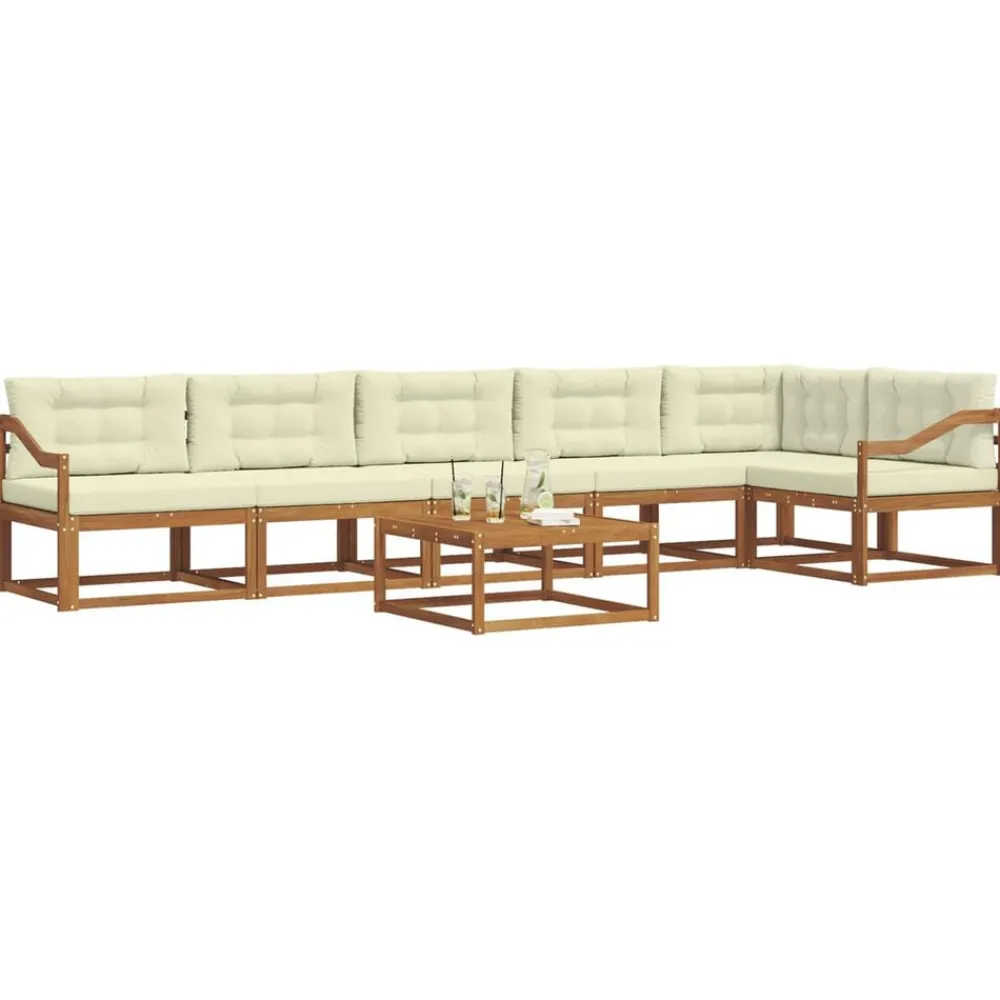 vidaXL Conjuntos De Muebles-Conjunto de sofás de exterior con cojín 7 pcs