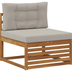 vidaXL Conjuntos De Muebles-Conjunto de sofás de exterior 6 pcs Gris Natural y Claro