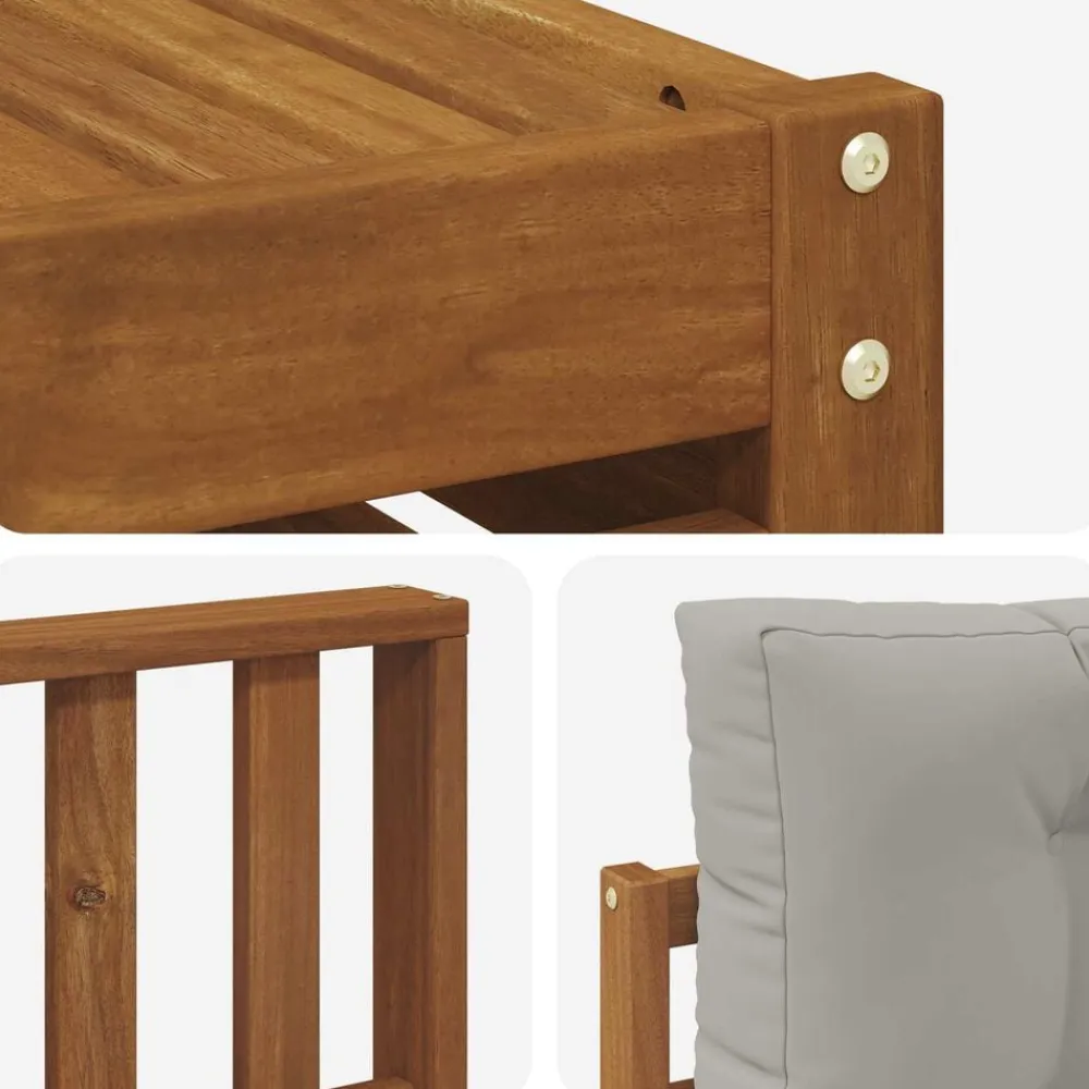 vidaXL Conjuntos De Muebles-Conjunto de sofás de exterior 6 pcs Gris Natural y Claro