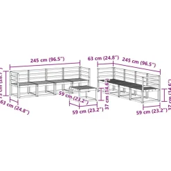 vidaXL Conjuntos De Muebles-Conjunto de sofás de exterior 9 pcs