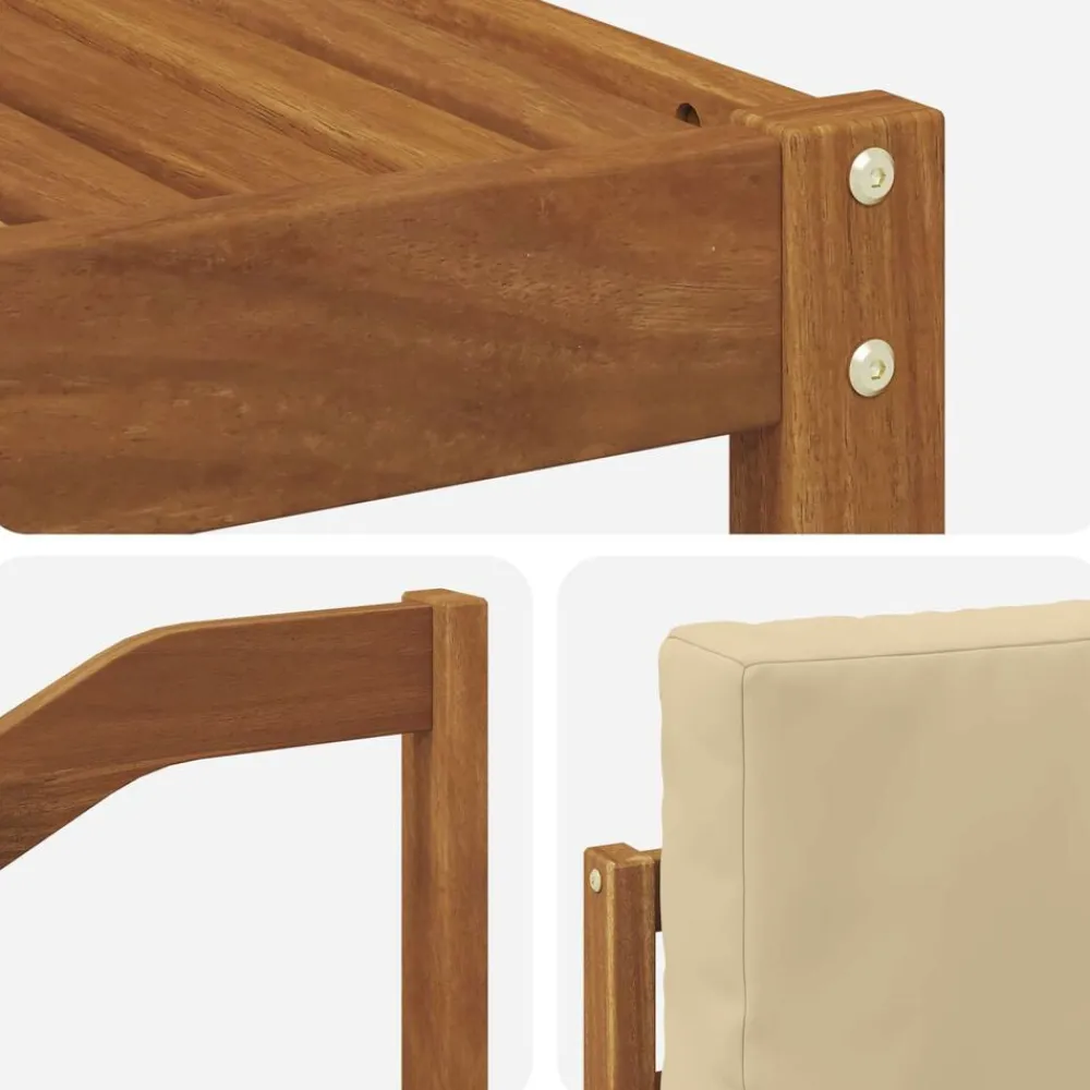 vidaXL Conjunto de sofás de exterior con cojín 5 pcs Natural y beige Sale