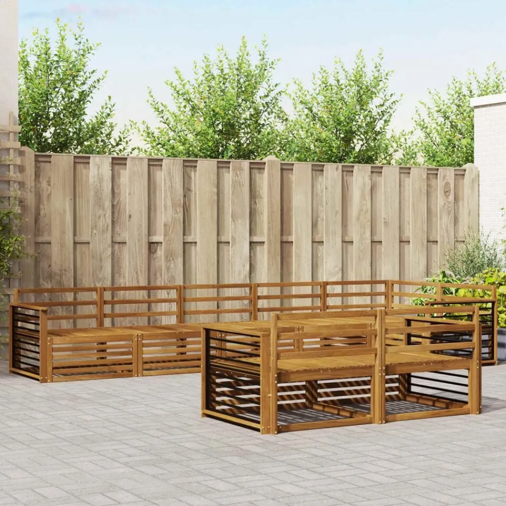 vidaXL Conjunto de sofás de exterior 8 pcs Natural Discount
