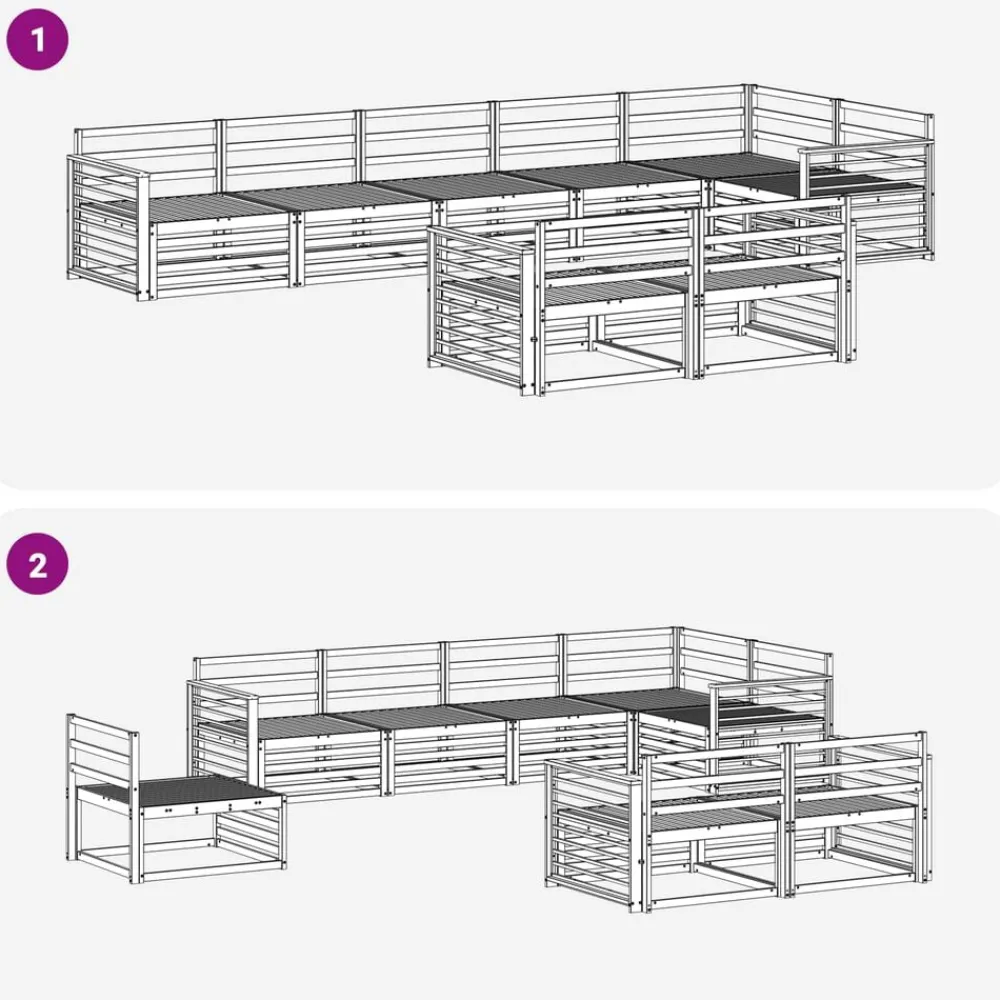 vidaXL Conjunto de sofás de exterior 8 pcs Natural Discount