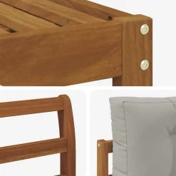 vidaXL Conjuntos De Muebles-Conjunto de sofás de exterior 9 pcs Gris Natural y Claro