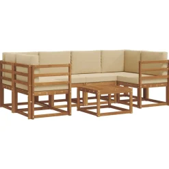 vidaXL Conjuntos De Muebles-Conjunto de sofás de exterior con cojín 7 pcs