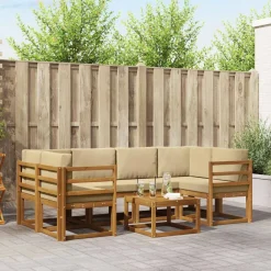vidaXL Conjuntos De Muebles-Conjunto de sofás de exterior con cojín 7 pcs