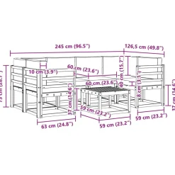 vidaXL Conjuntos De Muebles-Conjunto de sofás de exterior con cojín 7 pcs