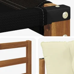 vidaXL Conjunto de sofás de exterior con cojín 6 pcs Natural y crema Discount