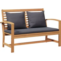 vidaXL Muebles De Jardín-Conjunto de sofás de jardín 3 pcs Natural Madera de teca maciza