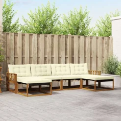 vidaXL Conjuntos De Muebles-Conjunto de sofás de exterior con cojín 6 pcs