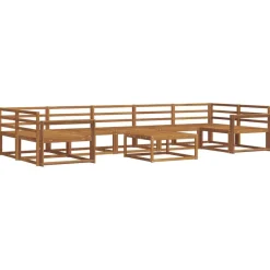 vidaXL Conjunto de sofás de exterior 8 pcs Natural