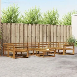 vidaXL Conjunto de sofás de exterior 8 pcs Natural