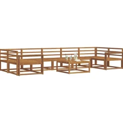 vidaXL Conjunto de sofás de exterior 8 pcs Natural