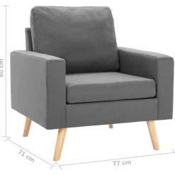 vidaXL Conjunto de sofás de 2 piezas tela Gris claro Clearance