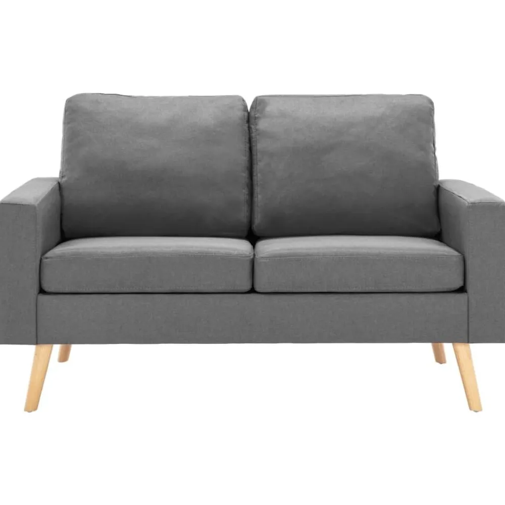 vidaXL Conjunto de sofás de 2 piezas tela Gris claro Clearance