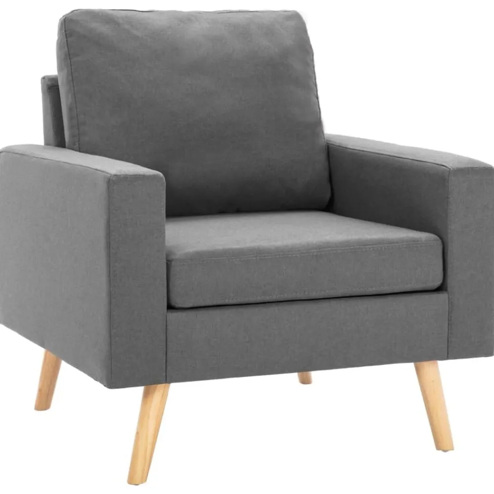 vidaXL Conjunto de sofás de 2 piezas tela Gris claro Clearance