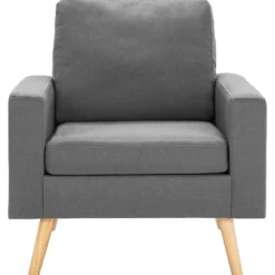 vidaXL Conjunto de sofás de 2 piezas tela Gris claro Clearance