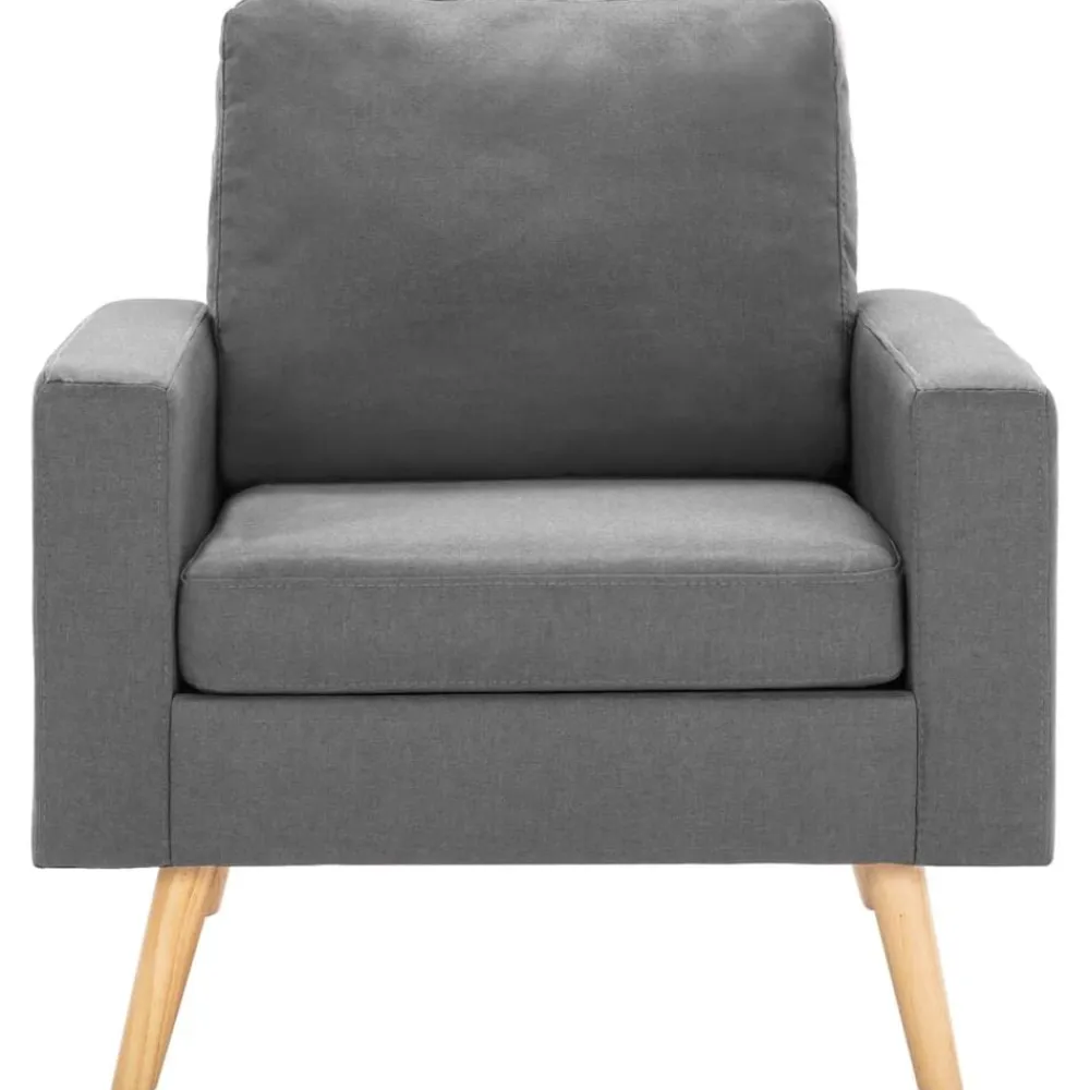vidaXL Conjunto de sofás de 2 piezas tela Gris claro Clearance