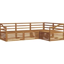 vidaXL Conjunto de sofás de exterior 4 pcs Natural Sale