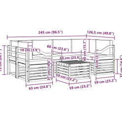 vidaXL Conjuntos De Muebles-Conjunto de sofás de exterior 7 pcs