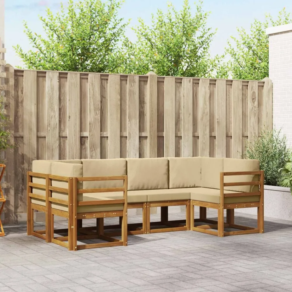 vidaXL Conjuntos De Muebles-Conjunto de sofás de exterior con cojín 6 pcs