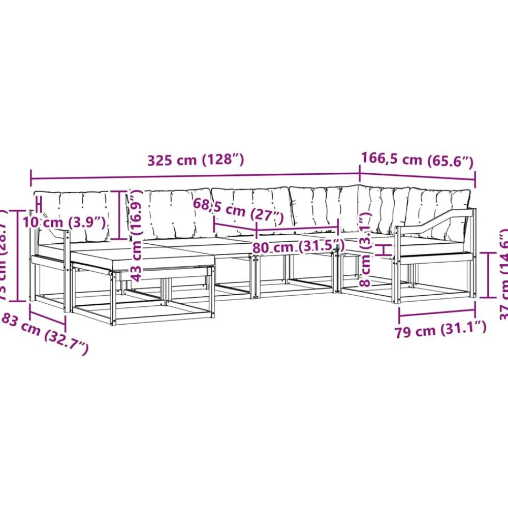vidaXL Conjuntos De Muebles-Conjunto de sofás de exterior 6 pcs Gris Natural y Claro
