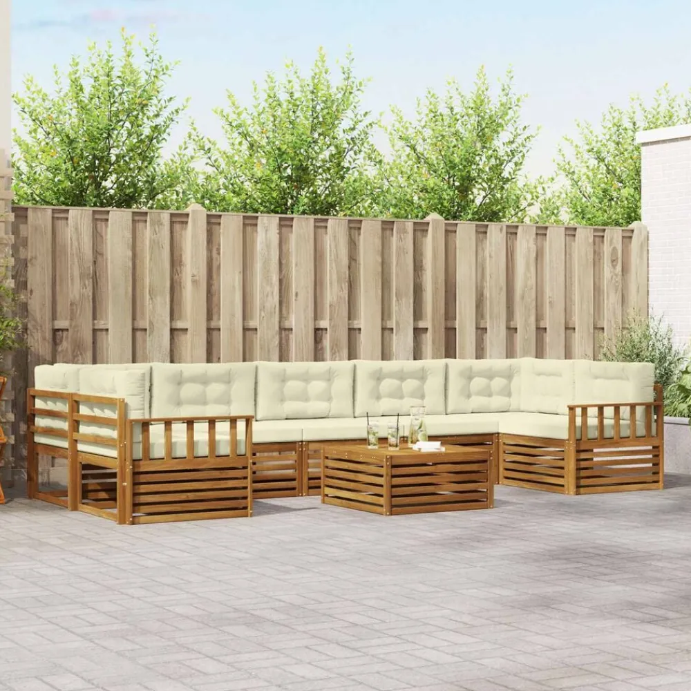 vidaXL Conjuntos De Muebles-Conjunto de sofás de exterior con cojín 8 pcs