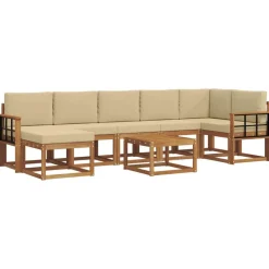 vidaXL Conjuntos De Muebles-Conjunto de sofás de exterior con cojín 8 pcs