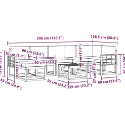 vidaXL Conjuntos De Muebles-Conjunto de sofás de exterior con cojín 8 pcs
