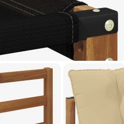 vidaXL Conjuntos De Muebles-Conjunto de sofás de exterior con cojín 3 pcs