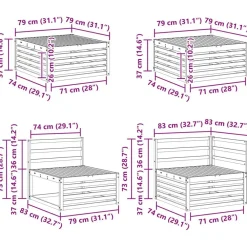 vidaXL Conjuntos De Muebles-Conjunto de sofás de exterior 7 pcs