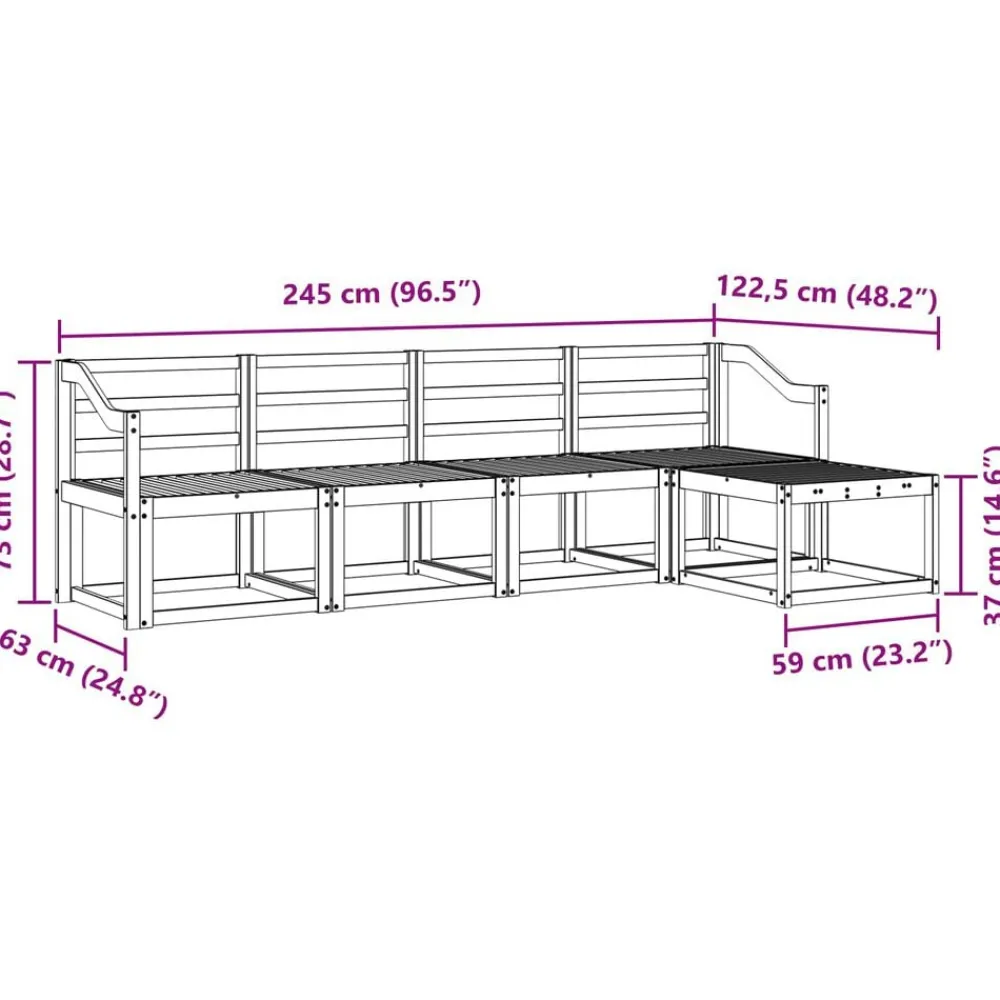 vidaXL Conjunto de sofás de exterior 5 pcs Natural Discount