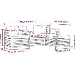 vidaXL Conjuntos De Muebles-Conjunto de sofás de exterior 4 pcs