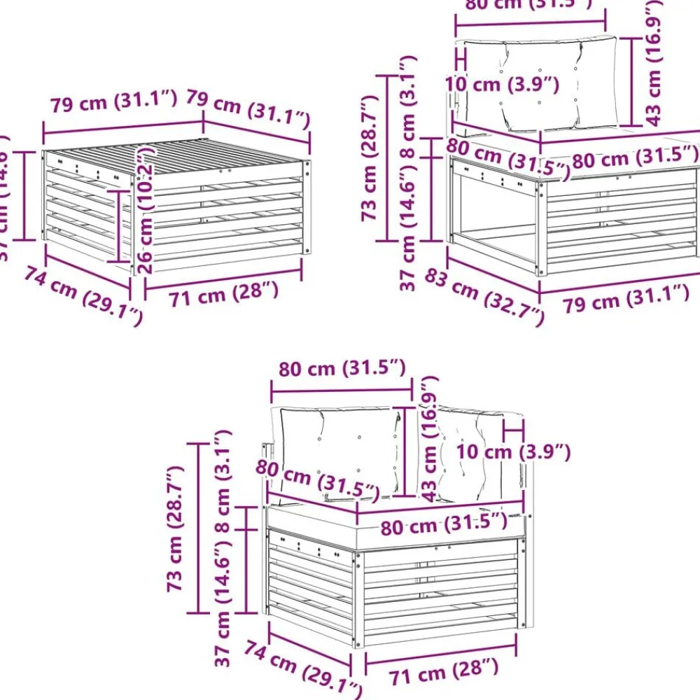 vidaXL Conjuntos De Muebles-Conjunto de sofás de exterior 4 pcs