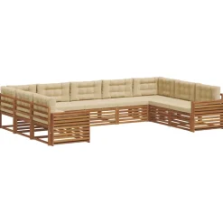 vidaXL Conjuntos De Muebles-Conjunto de sofás de exterior con cojín 9 pcs