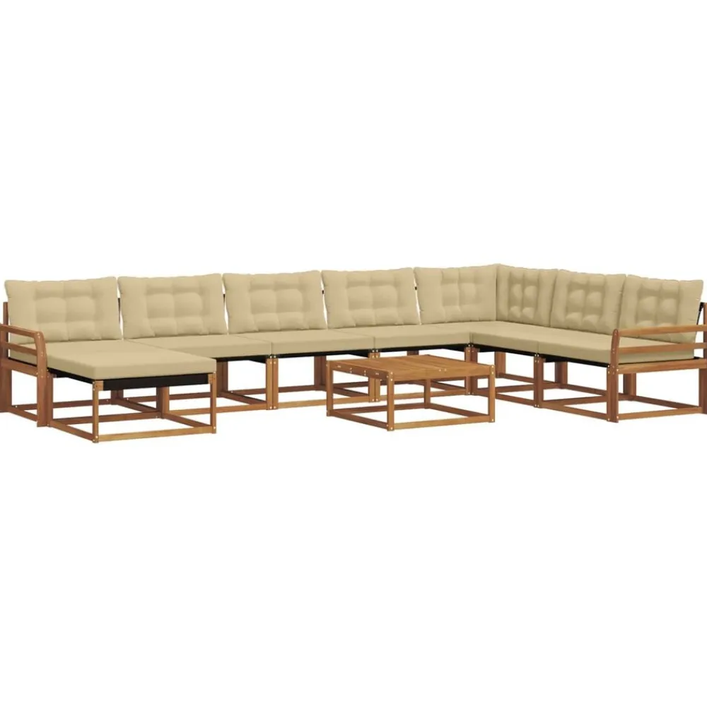 vidaXL Conjuntos De Muebles-Conjunto de sofás de exterior con cojín 9 pcs