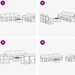 vidaXL Conjuntos De Muebles-Conjunto de sofás de exterior con cojín 8 pcs