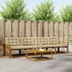 vidaXL Conjuntos De Muebles-Conjunto de sofás de exterior con cojín 5 pcs