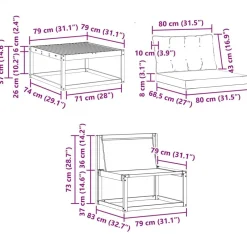 vidaXL Conjuntos De Muebles-Conjunto de sofás de exterior con cojín 5 pcs