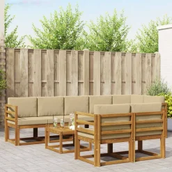 vidaXL Conjuntos De Muebles-Conjunto de sofás de exterior con cojín 9 pcs