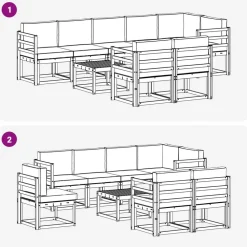 vidaXL Conjuntos De Muebles-Conjunto de sofás de exterior con cojín 9 pcs